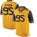 Men's West Virginia Mountaineers NCAA #95 Jordan Jefferson Gold Authentic Nike Stitched College Football Jersey CZ15M80DK